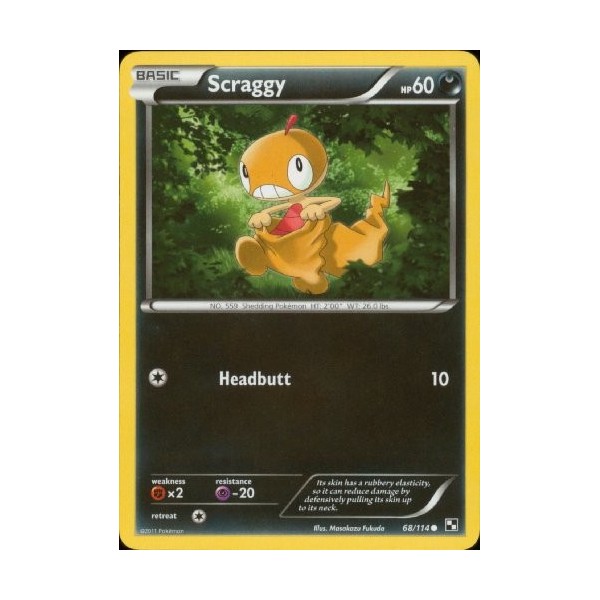 Pokemon - Scraggy 68 - Black and White - Reverse Holofoil