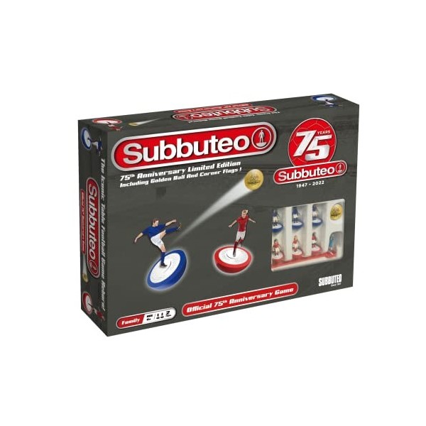 Megableu 678328, Jeu de Football – Subbuteo 75e Anniversaire – Jeu de Table – Vivez la Passion du Football – Dès 6 Ans, L