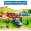 LiRiQi Train de locomotives à Piles, Ensemble de Jouets Magnétique de Train électrique pour Voie Ferrée en Bois Compatible av