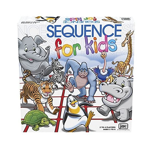 Sequence for Kids – Jeu de stratégie Jax « Aucune Lecture requise » Multicolore 28 cm 2 à 4 Joueurs 