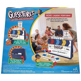 Guesstures Jeu de charades pour 4 joueurs ou plus, comprend des cartes personnalisables et un clapper, jeu de fête de famille