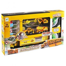 JUINSA 701351 Chariot de Garage 24 cm + 4 véhicules + Accessoires, Multicolore