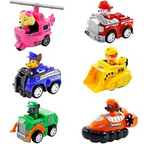 TASAHNI 6 pièce Dog Jouets de Voitures, Reculez la Voiture Friction Véhicules Jouets Voiture Jouet Garcon, Cadeau de Véhicule