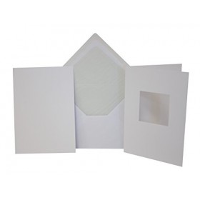 Folia 8769/10&nbsp;Cartes Passe-Partout Encolure carrée, 10&nbsp;pièces Blanc