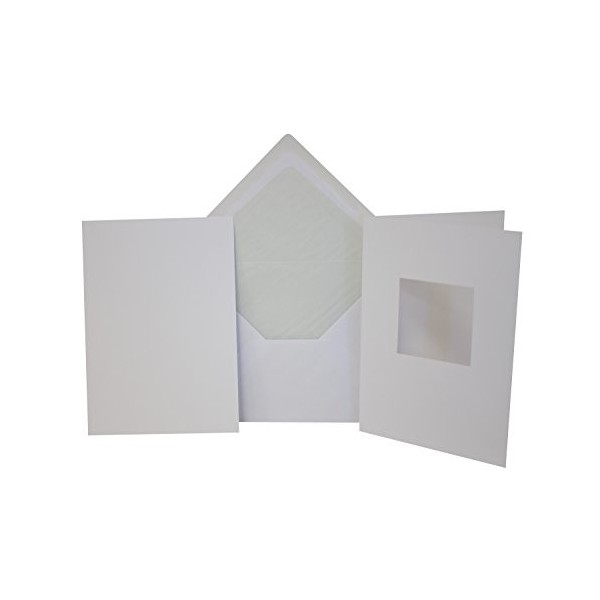 Folia 8769/10 Cartes Passe-Partout Encolure carrée, 10 pièces Blanc