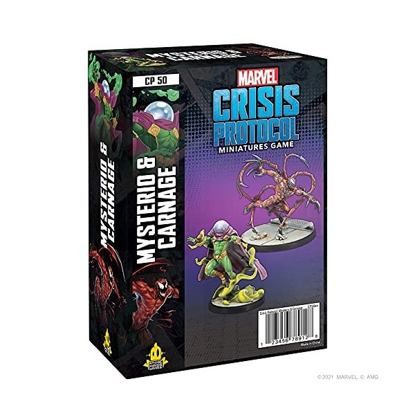 Atomic Mass Games , Marvel Crisis Protocol: Character Pack: Mysterio & Carnage, Miniatures Game, Ages 10+, 2+ Players, 45 Min