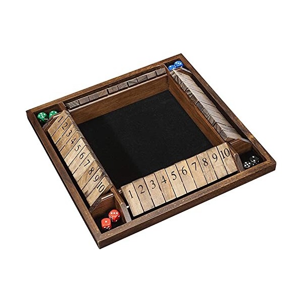 WE Games Travel Wooden 4-Player Shut The Box - 8 inches