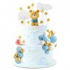 Ksopsdey 34pcs Luxe Bleu Ours Cake Topper, DIY Mini Topper de Gâteau de Ballon, Pentagramme Cake Topper Parti Fournitures, po