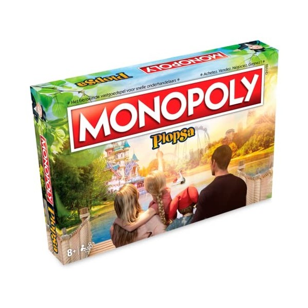 Monopoly Plopsa limited edition , jeu de société, à partir de 8 ans, 2-6 joueurs, bilingue