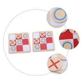 Toyvian Jouets Déveil 6 Ensembles Quatre dans Une Rangée Tictactoe Jouets en Bois Jouets pour Enfants Enfants Playset Jouets