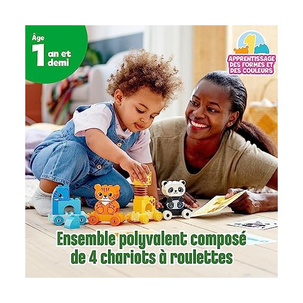 LEGO 10955 Duplo My First Le Train des Animaux, Jouet Premier Âge, Jeu Éducatif pour Enfants et Bébés agés de 1 an et Plus