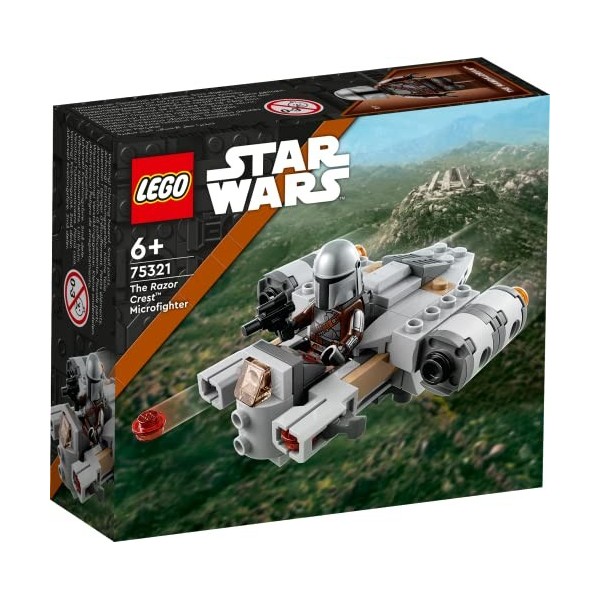 Lego 75321 Star Wars Microfighter Razor Crest, Jouet de Construction pour Enfants dès 6 Ans, Vaisseau et Minifigure Mandalori