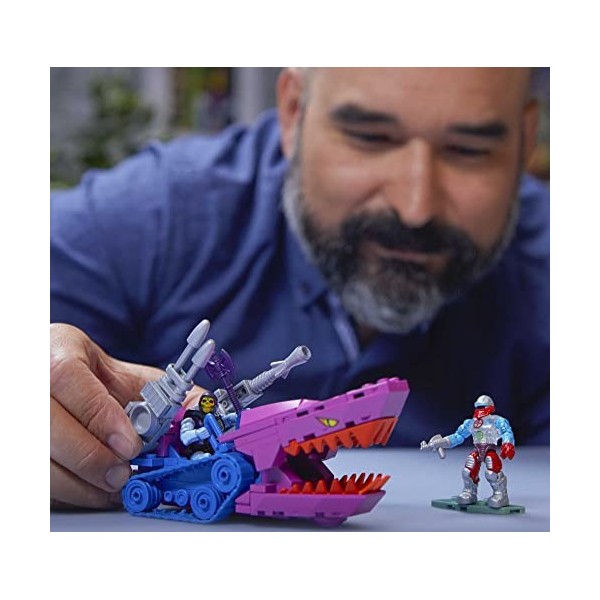 Mega Construx - Les Maîtres de l’Univers - Squalor - Coffret de Construction avec Tank-Requin de Skeletor, Chenilles, Canons 