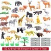 54 Pièces Mini Jouets Animaux Maquis, Animaux Forêt Ferme Jouets Jeu complet,Monde Animal Ressemblant Animaux Sauvages Ressou