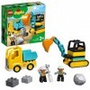 LEGO Duplo 10931 Le Camion et la Pelleteuse - Jeux de Voiture sur Le théme du Chantier pour Les Enfants de 2 Ans et Plus