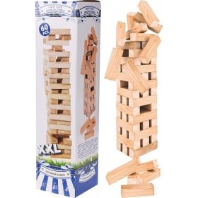 60-delige stapeltoren evenwichtsspel Van hout - 51 cm