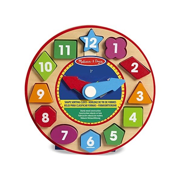 Melissa & Doug Planche D’Empilage Et De Tri, Jouets de développement en bois pour enfants, Jouet deveil, Trieur de formes po