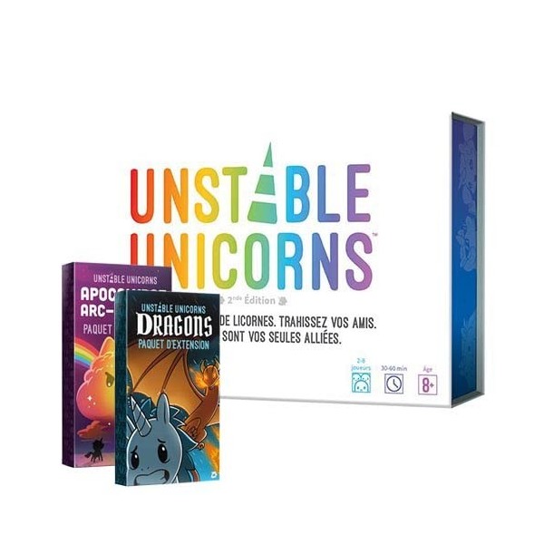 Novalis PKGamePack Unstable Unicorns Jeu de Base + 2 Extensions - Version Française