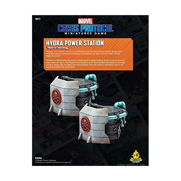 Marvel Crisis Protocol Hydra Power Station Terrain Pack,Jeu de combat miniatures,Jeu de stratégie pour adultes,À partir de 14