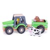 New Classic Toys Trateur avec Remorque Animaux Jouet en Bois pour Enfant, 11941