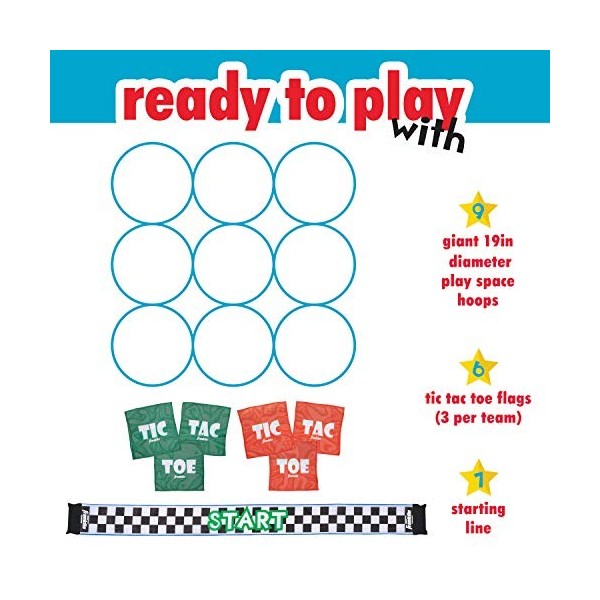 Franklin Field Day Tic Tac Toe Racing for Kids and Adults - Perfect for Backyard Play - Includes 9 Play Space Hoops, 6 Tic Ta