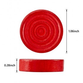 Lot de 48 dames en bois de 2,6 cm avec strie empilable dans une pochette de rangement avec cordon de serrage marron foncé, c