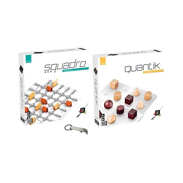 Lot de 2 Jeux : Squadro + Quantik + 1 Décapsuleur Blumie