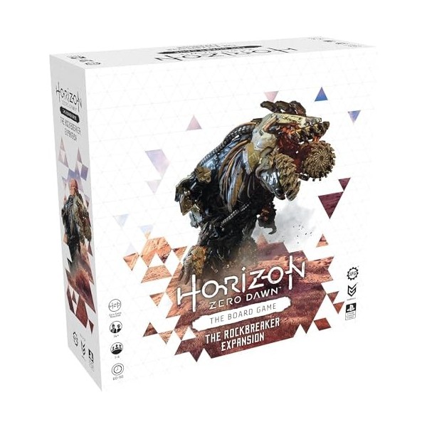 Steamforged Horiszon Zero Dawn: The Jeu de société - The Rockbreaker Extension 1 Figurine Rockbreaker très détaillée, 60-90 M