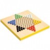 Yellow Mountain Imports Ensemble de Jeux Ludo et Dames Chinoises Halma Recto-Verso 2 en 1 en Bois et en Marbre de Verre - 30,