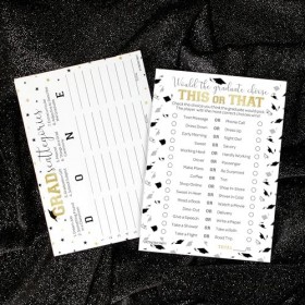 Jeux de fête de remise de diplôme – Jeu de devinettes de catégorie de remise de diplôme et cela Lot de 2 jeux – 25 pièces –