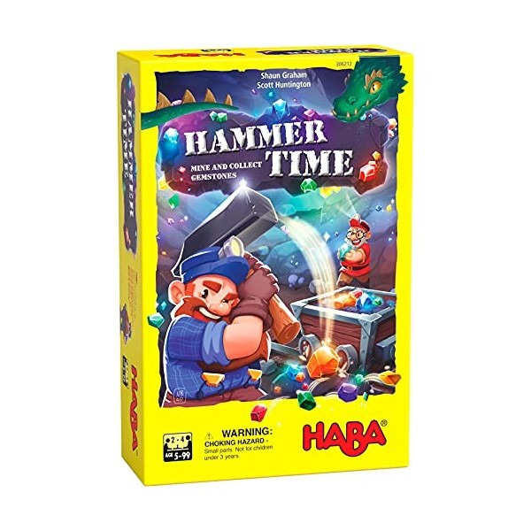 HABA Hammer Time 306212 Jeu de dextérité pour 2 à 4 joueurs âgés de 5 ans et plus - Version anglaise fabriqué en Allemagne 