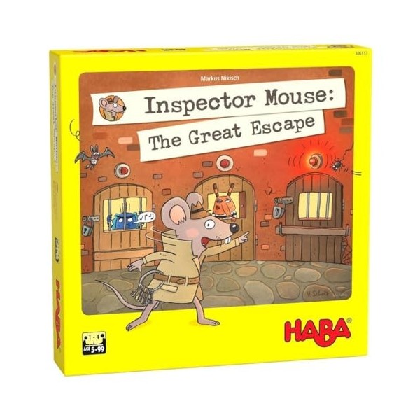 HABA 306113 Souris Inspector Mouse : The Great Escape- Un jeu de mémoire pour 1-4 détectives, à partir de 5 ans - Version ang