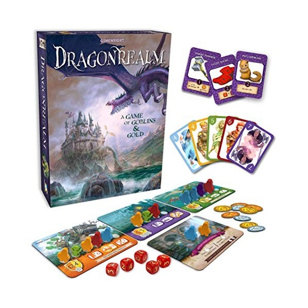 Gamewright , Dragonrealm, Board Game, Ages 10+, 2-4 Players, 30 Minutes Playing Time