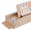 WOODTASTIC Jeu de Rummy Medias - Ensemble Rummy Cup en Bois - Jeu de Plateau de Haute Qualité avec 106 Tuiles Robustes et Élé