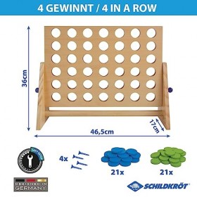 Schildkröt 4 Win, Classique 4 en Ligne, Jeu de Stratégie et dAdresse pour Enfants et Adultes, en Bois FSC, avec 42 Pièces, 9