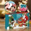 Calendrier de lAvent 2021, Compte à Rebours de Noël Blocs en Bois 3D Casse-tête en Métal Casse-tête, 24 pcs Cadeaux de Noël 
