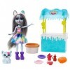 Enchantimals coffret Stand de Gaufres, mini-poupée Hawna Husky, figurine animale Crème Fouettée, pâte à modeler et accessoire