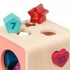 Battat – Shape Sorter for Toddlers, Kids – Wooden Learning Cube – 10 Colorful Wood Shapes with Numbers – Count & Sort Cube – 