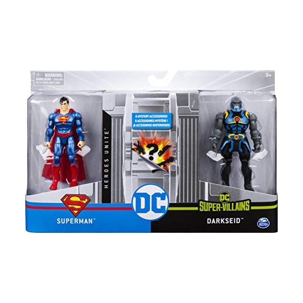 DC Comics Lot de 2 Figurines Superman vs. Darkseid de 10,2 cm avec 6 Accessoires mystérieux, Adventure 2