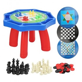 Deror 8 en 1 Conseil Enfants Jeu de société Ensemble Portable Voyage Jeu de société éducatifs Enfants Jouets