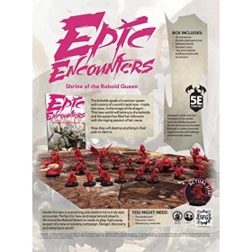 Epic Encounts : Shrine of The Kobold Queen - Jeu de rôle RPG Fantasy avec 20 Miniatures, Tapis de Jeu Double Face et Livre d