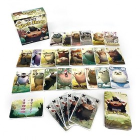 Jolly Thinkers Jeu de cartes Bye-Bye Black Sheep pour enfants et famille - Jeu de pousse-chance - À partir de 8 ans - Pour 2 