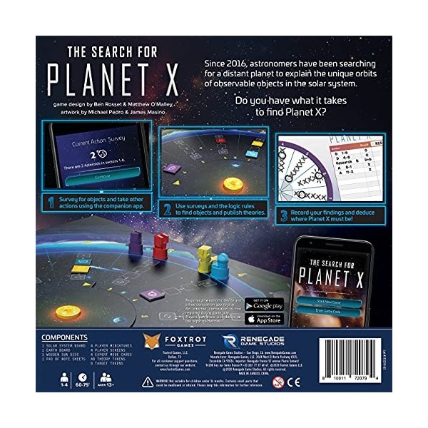 Renegade Game Studio, The Search for Planet X, Board Game, Ages 13+, 1-4 Players, 60 Minutes Playing Time