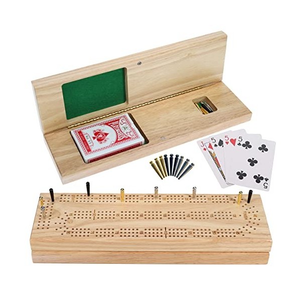 WE Games Set de Cribbage en Bois Massif