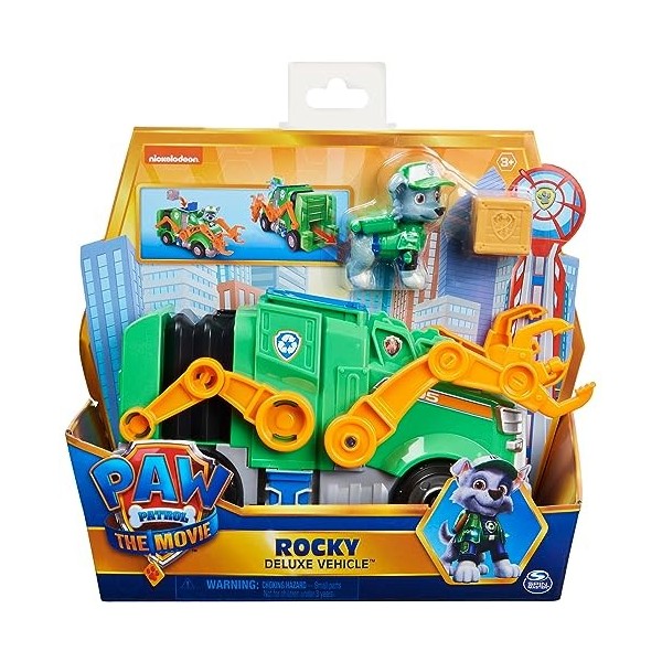 Pat Patrouille Le Film - Bulldozer de Construction Pat Patrouille - Véhicule de Secours avec Fonction Transformation, Lance-P