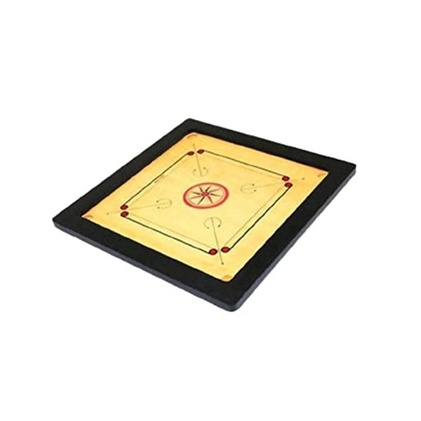 Kalindri Sports Carrom Board en bois avec pièces de monnaie et percuteur cadre de 53,3 cm, épaisseur de 4 mm 