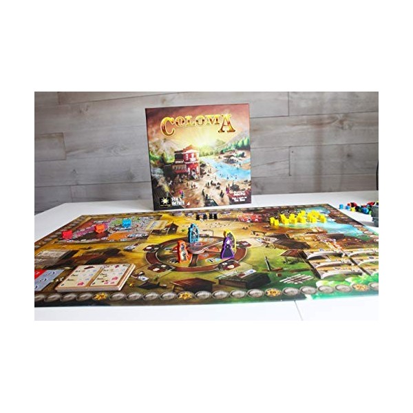 TCG Factory Coloma Set de Table en Espagnol pour 2 à 4 Joueurs . pour Adultes à partir de 14 Ans. Voyagez à louest Sauvage a