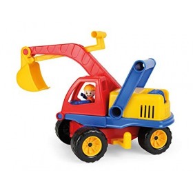 LENA Aktive, Chantier denviron 35 cm, excavatrice avec Bras de Pelle Fonctionnel et Figurine, Sable, véhicule de Jeu pour Le