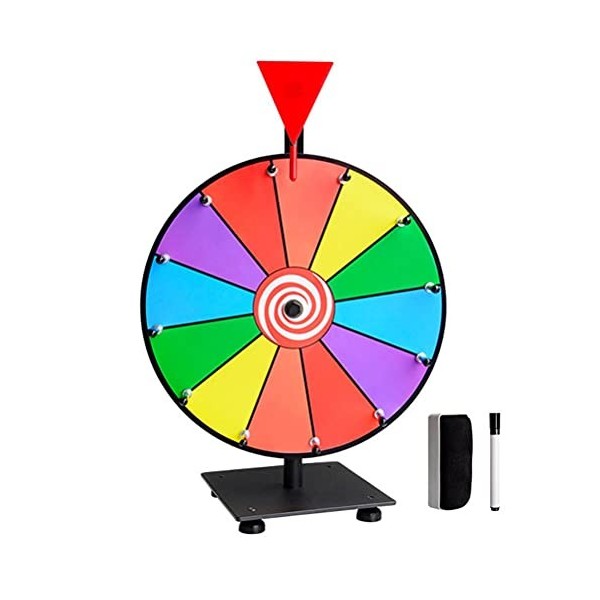 Jeux de roue de couleur de jouet de roue de la fortune de 12 "pour compris la gomme et le marqueur pour les activités de jeu 