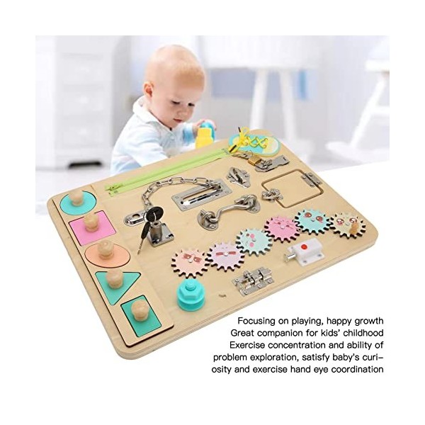 Omabeta Locks Activity Board, Toddler Skill Board Safe Durable Portable pour léducation